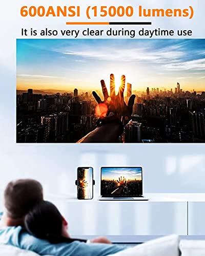 4k Projector HD 1200ANSI Portable Projector, 3D Projector All-in-one Lift, 300-inch Giant Screen Projector, Indoor and Outdoor use is Very Convenient (Space Gray)