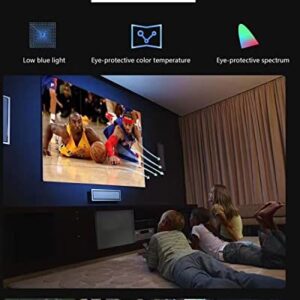 4k Projector HD 1200ANSI Portable Projector, 3D Projector All-in-one Lift, 300-inch Giant Screen Projector, Indoor and Outdoor use is Very Convenient (Space Gray)