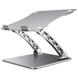 b-land laptop stand, adjustable laptop holder laptop riser aluminum notebook computer holder stand compatible with macbook, air, pro, dell xps, samsung, lenovo, alienware all laptops 11-17″