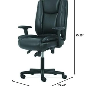 Sadie High-Back Leather Office/Computer Chair - Ergonomic Adjustable Swivel Chair with Lumbar Support (HVST331)