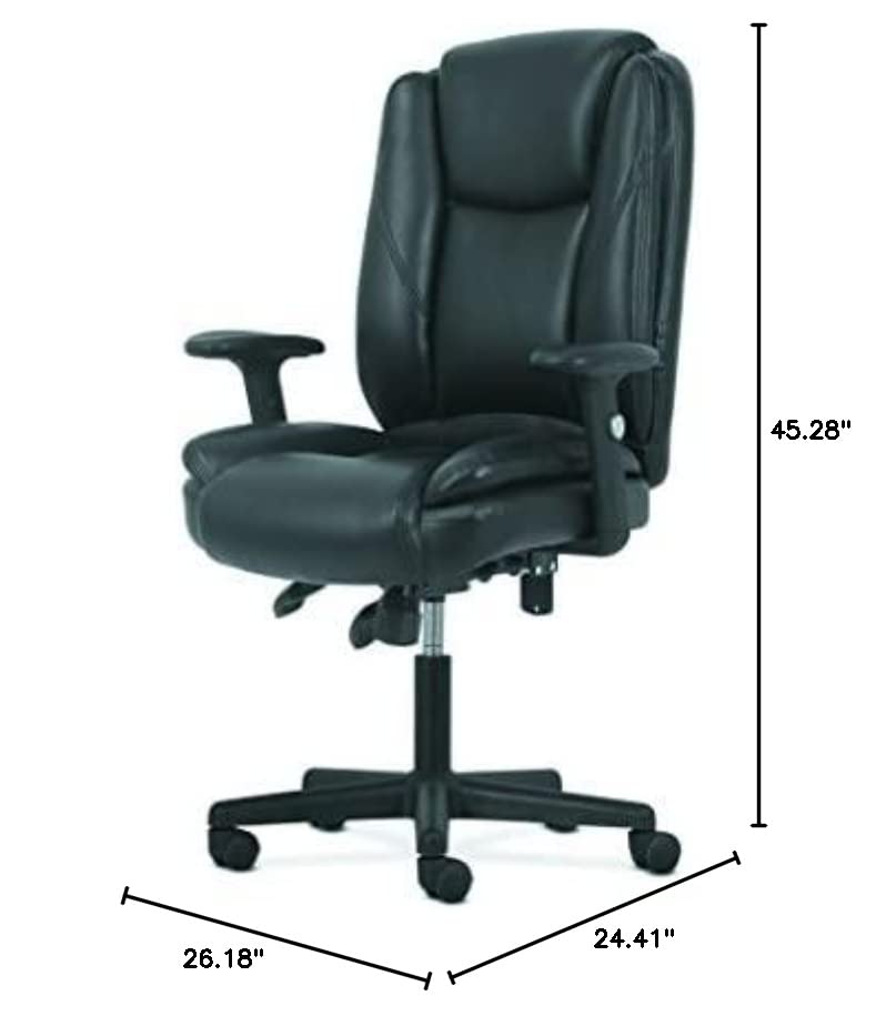 Sadie High-Back Leather Office/Computer Chair - Ergonomic Adjustable Swivel Chair with Lumbar Support (HVST331)