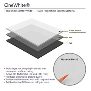 Elite Screens CineTension 2, 110-inch Diagonal 16:9, 4K/8K Tab-Tensioned Electric Drop Down Projection Projector Screen, TE110HW2