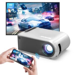 kolexa portable wifi projector 1080p, mini projector for iphone, home theater movie projector compatible with ios, android systems, laptop, dvd, tv stick, hdmi, usb