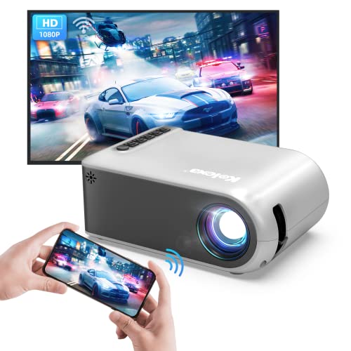 Kolexa Portable WiFi Projector 1080P, Mini Projector for iPhone, Home Theater Movie Projector Compatible with iOS, Android Systems, Laptop, DVD, TV Stick, HDMI, USB