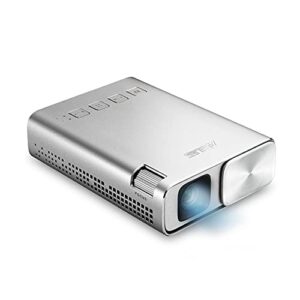 asus zenbeam e1 portable mini projector with speakers hdmi/mhl 6000mah battery up to 5 hours | auto keystone | award winning design | 2 years warranty