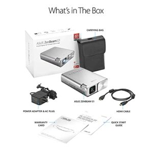 ASUS ZenBeam E1 Portable Mini Projector with Speakers HDMI/MHL 6000mAh Battery up to 5 hours | Auto Keystone | Award winning design | 2 Years Warranty