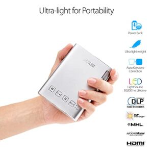 ASUS ZenBeam E1 Portable Mini Projector with Speakers HDMI/MHL 6000mAh Battery up to 5 hours | Auto Keystone | Award winning design | 2 Years Warranty