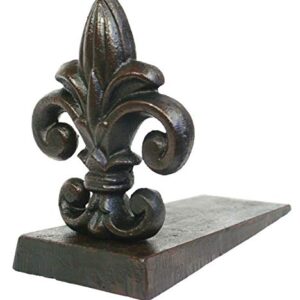 Lulu Decor 100% Cast Iron Fleur De Lis Door Stopper, 5 lbs 11 oz, Well Built Door Stopper, 6.50" H, 8" L