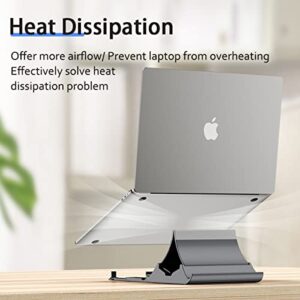 AmazeFan Vertical Laptop Stand Holder-Gravity Locking Holder Dock Space Saving Organizers and Storage for Desk-Compatible with MacBook/Air Pro/iPad/Dell/(Up to 17'')-Gray