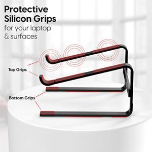TALK WORKS Ergonomic Laptop Stand for Desk - Universal Compatibility Computer Monitor Riser Stand Pedestal for Desktop w/ Padded Silicone Grip