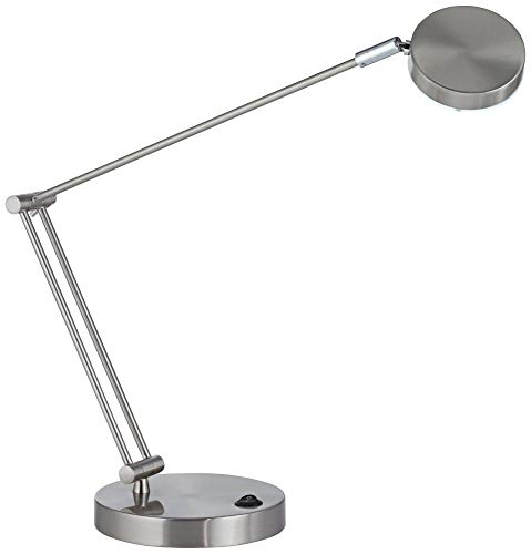 360 Lighting Jarrett Modern Desk Lamp 19" High Satin Nickel Silver Metal LED Adjustable Arm Rotating Head for Bedroom Living Room House Home Bedside Reading Office Entryway Kids Family