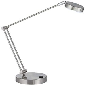 360 Lighting Jarrett Modern Desk Lamp 19" High Satin Nickel Silver Metal LED Adjustable Arm Rotating Head for Bedroom Living Room House Home Bedside Reading Office Entryway Kids Family