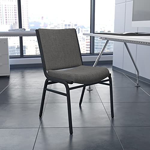 EMMA + OLIVER Heavy Duty Gray Fabric Stack Chair