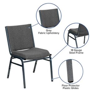 EMMA + OLIVER Heavy Duty Gray Fabric Stack Chair