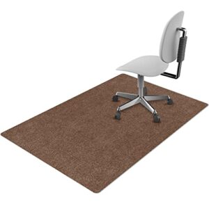 office chair mat for hardwood floor, 47″x35″ computer gaming rolling chair mat low-pile floor protectors, anti-slip computer chair mats for home office (47″x35″, brown)