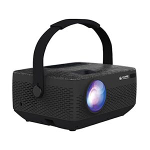 hd portable lcd home theater projector (supports up to 1080p) with rechargeable battery core innovations cjr720blhd