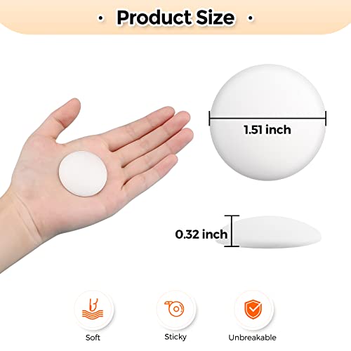 Ravinte Door Stopper Wall Protector 1.57" (12 PCS) Door Bumpers for Walls Self Adhesive Door Handle Bumpers for Kitchen Cabinets (White)