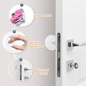 Ravinte Door Stopper Wall Protector 1.57" (12 PCS) Door Bumpers for Walls Self Adhesive Door Handle Bumpers for Kitchen Cabinets (White)