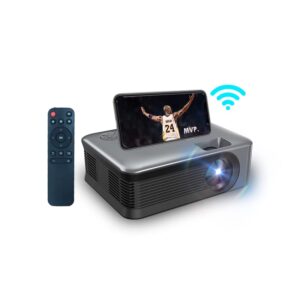 wifi mini projector, pocket size for apartment, bedroom, outdoor portable video projector, compatible with full hd 1080p hdmi, usb, sd, laptop, smartphone，home theater enjoy