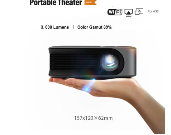 WiFi Mini Projector, Pocket Size for Apartment, Bedroom, Outdoor Portable Video Projector, Compatible with Full Hd 1080p HDMI, USB, SD, Laptop, Smartphone，Home Theater Enjoy