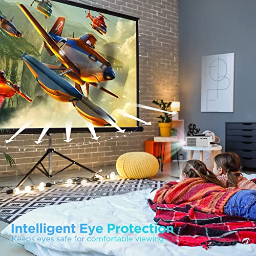 Native 1080P Projector, 9000L FHD Brightness & Uniformity, Outdoor Movie Projector with 6D Keystone Correction and ±50% X/Y Zoom, Projectors Compatible with TV Stick/HDMI/SD/AV/VGA