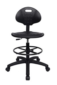 aaron’s deluxe polyurethane drafting lab stool chair, 18” adjustable footring, 10” adjustable height, 450 lb seat capacity, heavy duty, made and built to order here in the united states, black