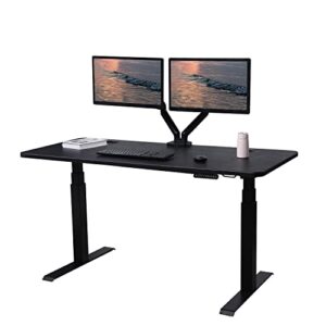 apexdesk elite k series 60″ x 27″ electric height adjustable standing desk with led memory controller (60” x 27” rectangular top, black)