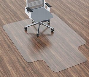 100pointone large chair mat for hardwood floors – 53 x 45 inches heavy duty large office floor mats for computer desk, easy glide floor protection mats for rolling chairs (45” x 53” with lip)
