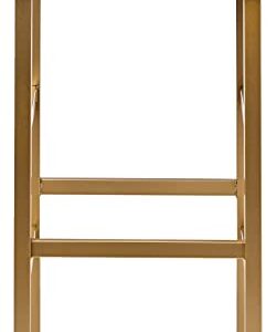 OSP Home Furnishings Backless Stool with Gold Frame, 30-Inch, White