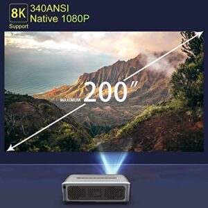 XNANO X1 Video Projector 4k Amlogic T972 Quad Core, Support Dolby Google Apps Home Theater, Native 1080p HD Mini Porjector, Mini Outdoor Projector with High Brightness Screen WiFi and Bluetooth