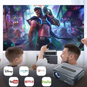 XNANO X1 Video Projector 4k Amlogic T972 Quad Core, Support Dolby Google Apps Home Theater, Native 1080p HD Mini Porjector, Mini Outdoor Projector with High Brightness Screen WiFi and Bluetooth