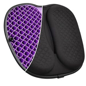 muzsoul non-slip gel seat cushions for office chairs cushion – honeycomb pressure pain tailbone relief cushion, cool breathable without sweating ergonomic desk chair cushion
