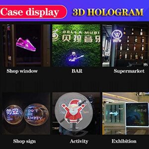 3D Hologram Fan,12.6 Inch 3D Hologram Projector Advertising Display with 1.2 Inches Thick, 700 Video Library and 224 LED for Business Store Signs,Bar,Casino,Party Missyou