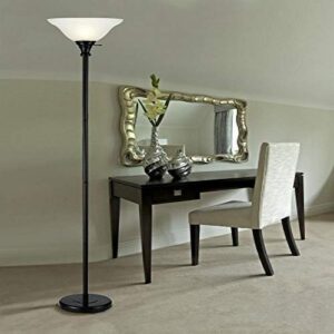 Cal Lighting BO-213-BK Floor Lamp with Smokey Glass Shades, Black Finish