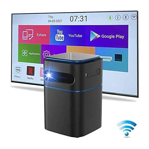 D042 Portable Digital Wireless Projector with HD Smart WiFi Video Portable. 3600 Lumens Surround Sound connectivity for Best Movie Sound Performance. Android 9 with Full Market Support.