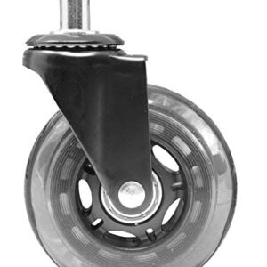 WEN CA305W 3-Inch Polyurethane Replacement Office Chair Swivel Caster Wheels, 5-Pack, Black