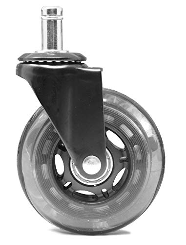 WEN CA305W 3-Inch Polyurethane Replacement Office Chair Swivel Caster Wheels, 5-Pack, Black