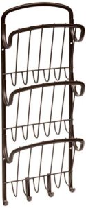 spectrum diversified ashley 3-tier letter holder & key rack triple wall mount hooks, mail holder for home & office organization, bronze