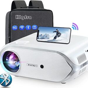 Projector with 5G WiFi and Bluetooth JIFAR 480 ANSI 16000L Native 1080P Outdoor Movie Projector 4k Support,Auto 6D Keystone&50% Zoom,Portable Smart Home LED Video Projector for Phone/PC