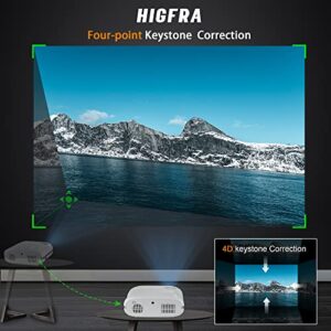 Projector with 5G WiFi and Bluetooth JIFAR 480 ANSI 16000L Native 1080P Outdoor Movie Projector 4k Support,Auto 6D Keystone&50% Zoom,Portable Smart Home LED Video Projector for Phone/PC