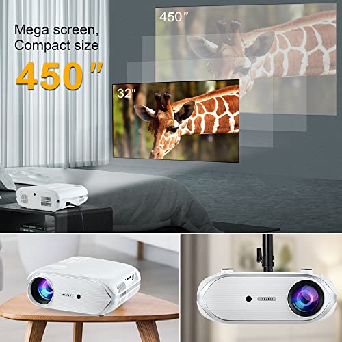 Projector with 5G WiFi and Bluetooth JIFAR 480 ANSI 16000L Native 1080P Outdoor Movie Projector 4k Support,Auto 6D Keystone&50% Zoom,Portable Smart Home LED Video Projector for Phone/PC