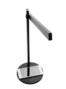 newhouse lighting nhdk-ad-bk adonis minimalist modern led desk lamp with fast wireless charger for iphone, samsung & qi-enabled phones, 3 brightness levels & 3 color modes, white, black