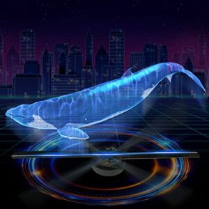 3D Hologram Fan WiFi Projector Hologram Fan 16.5“ Display App/Pc WiFi Real-Time Projection, Tabletop Holographic LED Ceiling Skylight Night Light for Halloween, Shop, Bar, Party Advertising Display