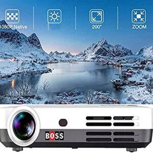 BOSS S7 Projector | 7000 Lumens | 2160P Ultra HD 4K, Android, Bluetooth, 3D Mobile Mirroring, Compatible with Mobile Phone, USB, HDMI