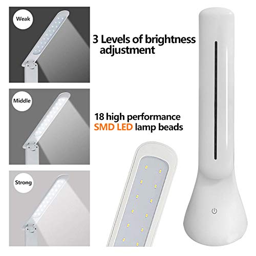 LED Desk Lamp, Desk Lamp (3 Modes, Touch Control) Table Lamp, Office Lamp for Reading, Studying, Reading, USB Rechargeable