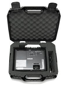 casematix hard shell projector travel case compatible with epson vs250 svga, vs350 xga, vs355 wxga projectors with hdmi cable and remote in custom foam compartments, case only