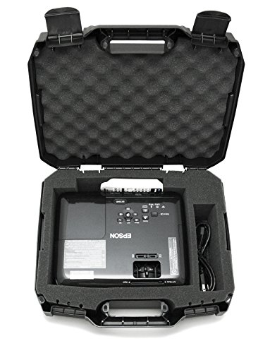 CASEMATIX Hard Shell Projector Travel Case Compatible with Epson VS250 SVGA, VS350 XGA, VS355 WXGA Projectors with HDMI Cable and Remote in Custom Foam Compartments, Case Only