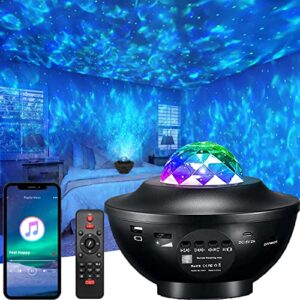 nelevo galaxy star projector – multi-color galaxy projector for bedroom, party, ambient lighting – night light for kids & adults – 3 brightness & 21 lighting modes, remote, bluetooth speaker, timer