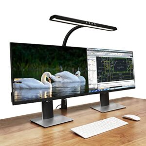 meisoda led desk lamp, 24w architect clamp desk lamp for home office, desk lamp for computer and reading with auto dimming, timmer and touch control, 5 color temperature, 5 dimmable brightness levels