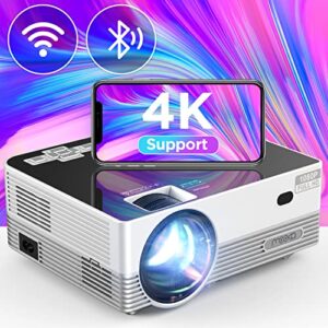 projector with wifi and bluetooth, native 1080p movie projector with 8500l hd, 4k & 300″ screen supported, mini wifi video projector, protable projector with carrying bag